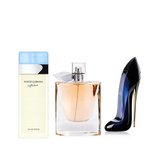 Combo Ligth blue femenina +  Vida bella femenina+ Good girl femenina