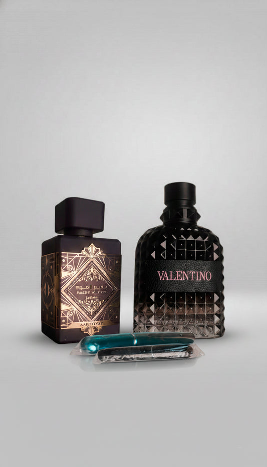 Combo -  Valentino bor in Roma masculino Lattafa amethyste unisex