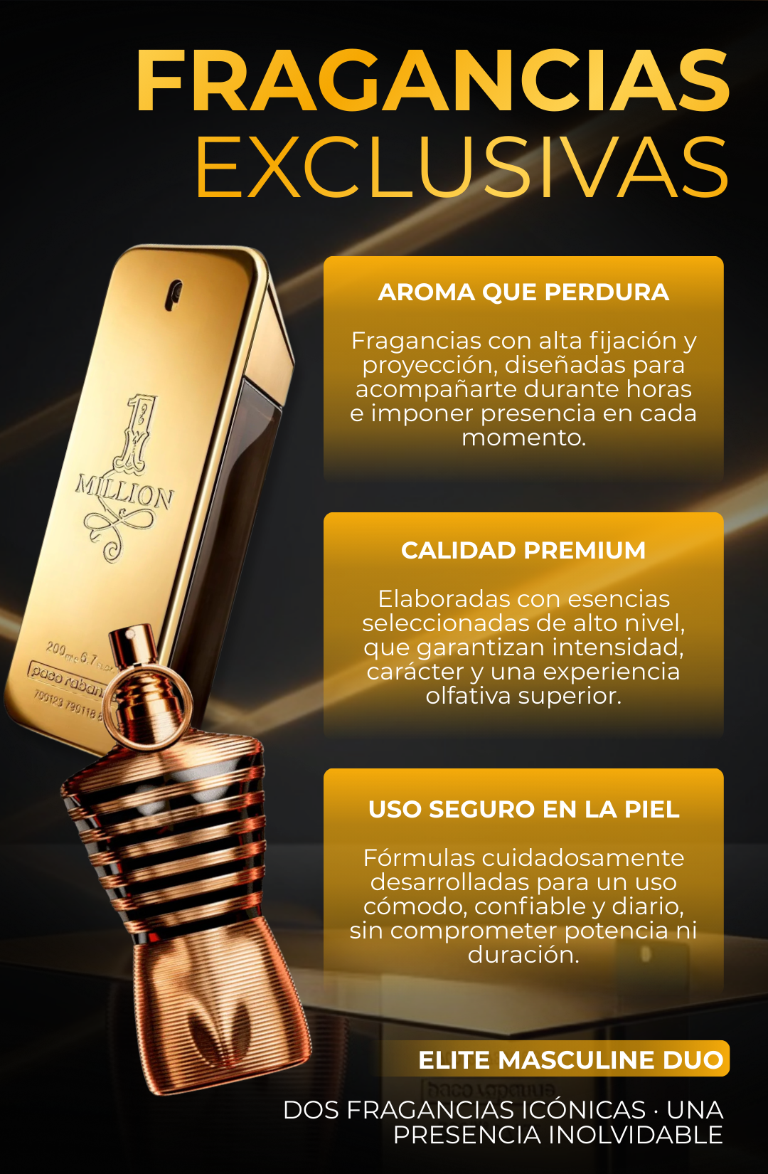 Combo Jean Paul Gaultier Le Male Elixir + Paco Rabanne One Million ...